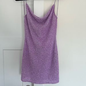 Alice & Olivia Harmie Purple Sequin Dress